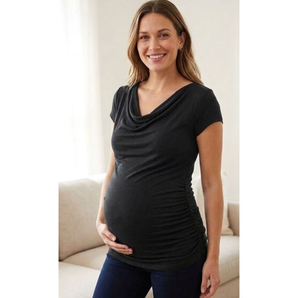 Michael Stars The Original Tee Maternity Ruched Short Sleeve Women's One Size